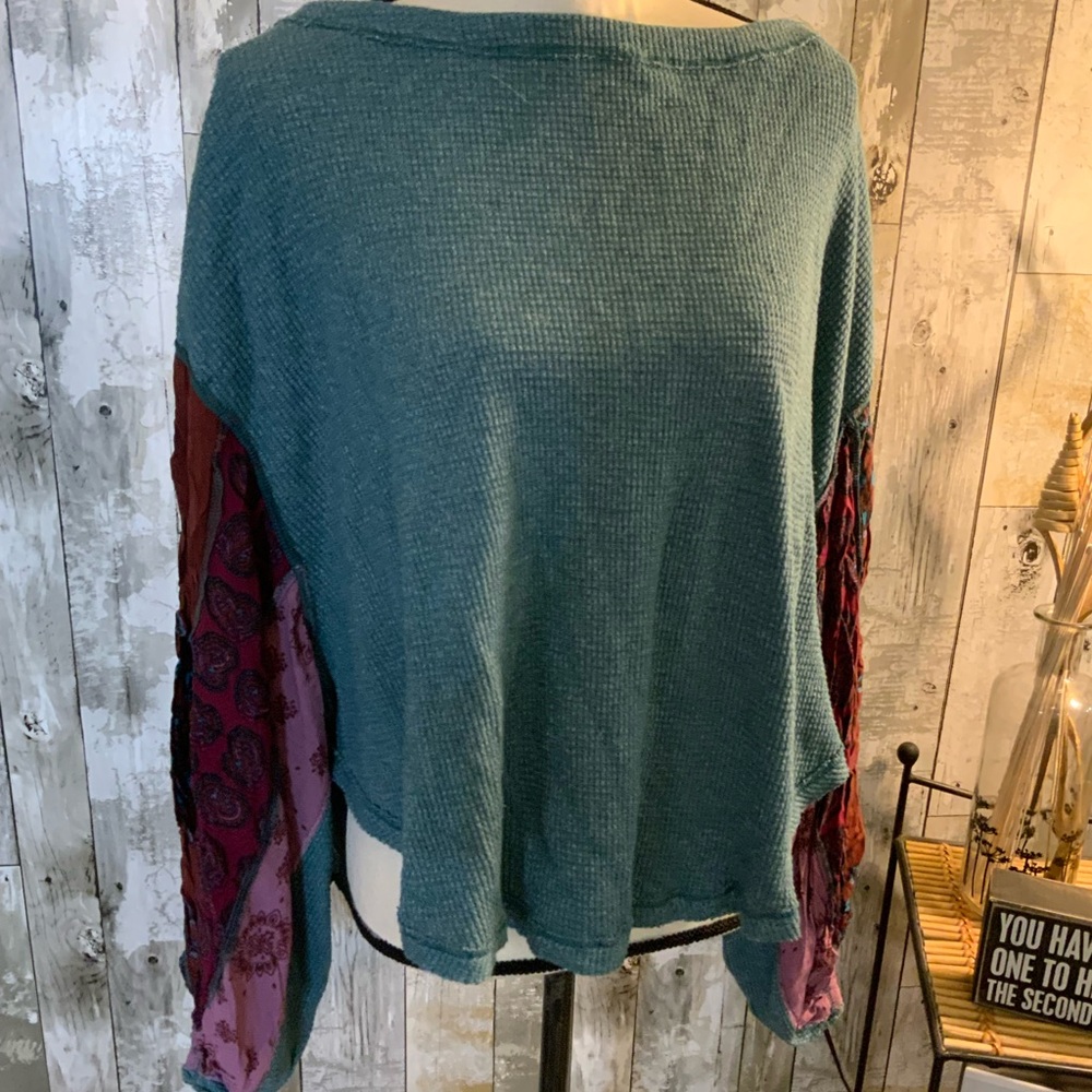 We The Free mixed material top. Size M